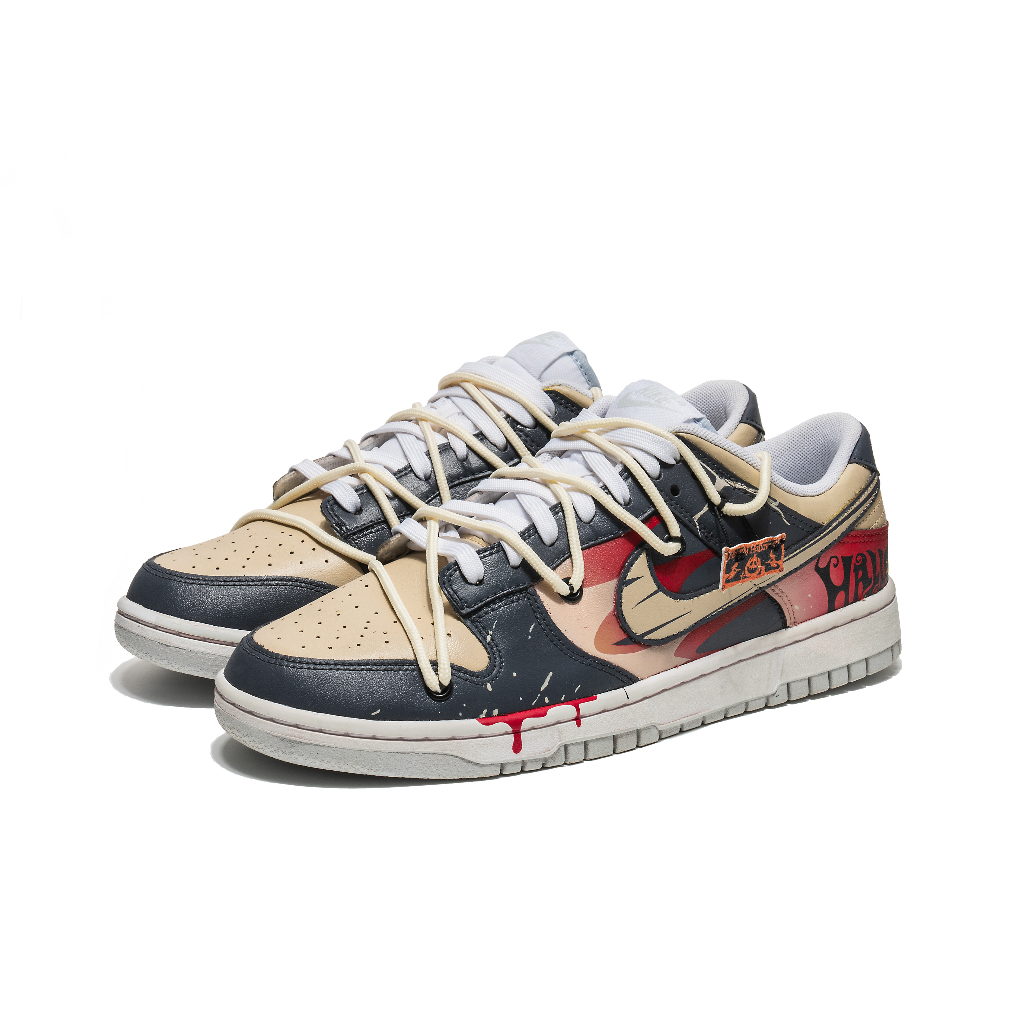 [Custom Dark Harvest] Dunk Skateboarding Shoes Unisex Low-top Black/Red