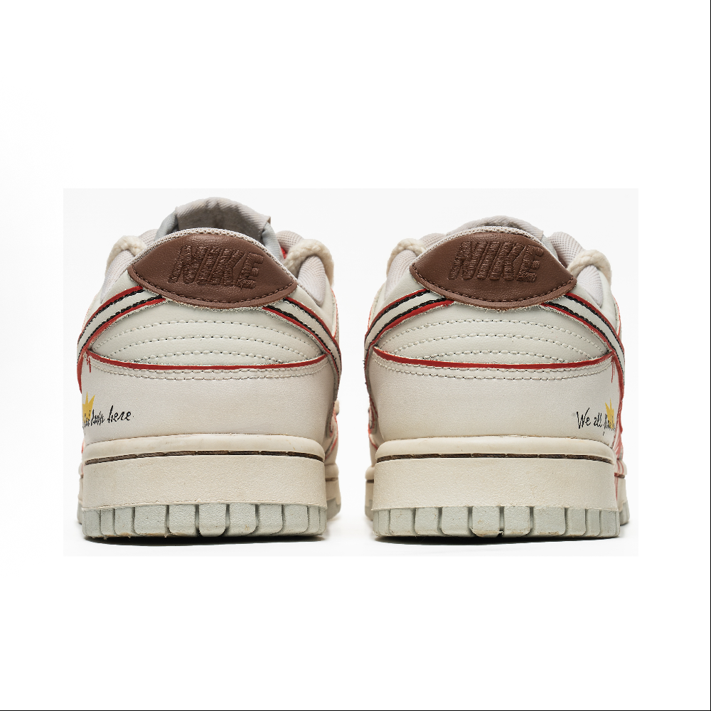 [Custom Halloween Clown] Dunk Skateboarding Shoes Unisex Low-top White/Red