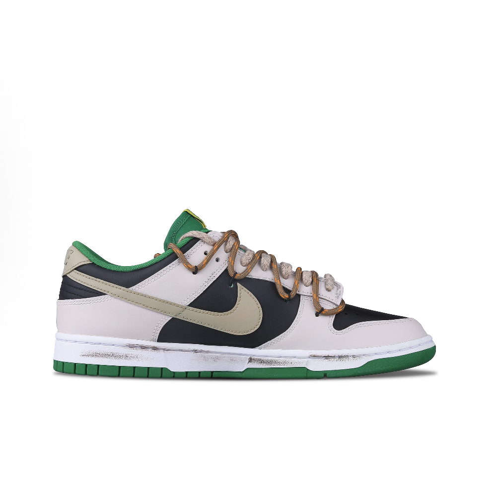 [Custom Flame Skeleton] Dunk Skateboarding Shoes Unisex Low-top Beige/Brown/Green