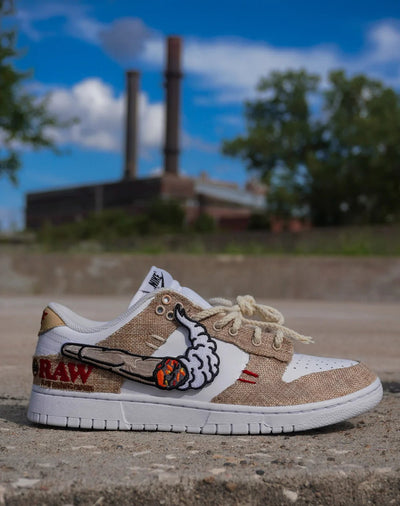 [Customized Pipe] Dunk Low-top Shoes Unisex Brown Couture Sneakers