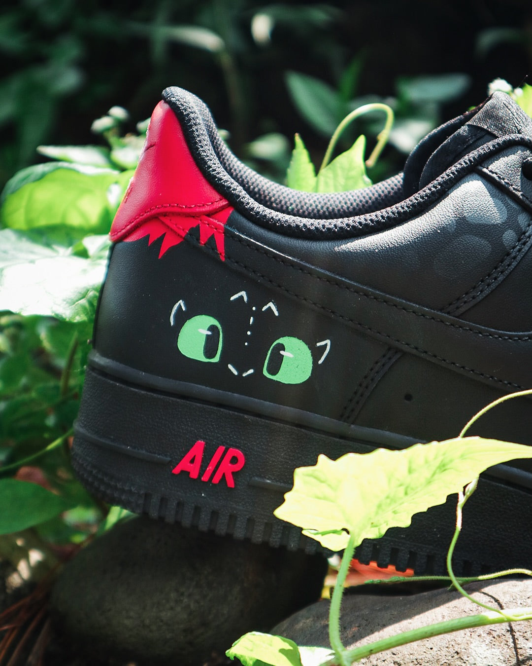 [Custom Toothless] Air Force 1 Skateboarding Shoes Unisex Black