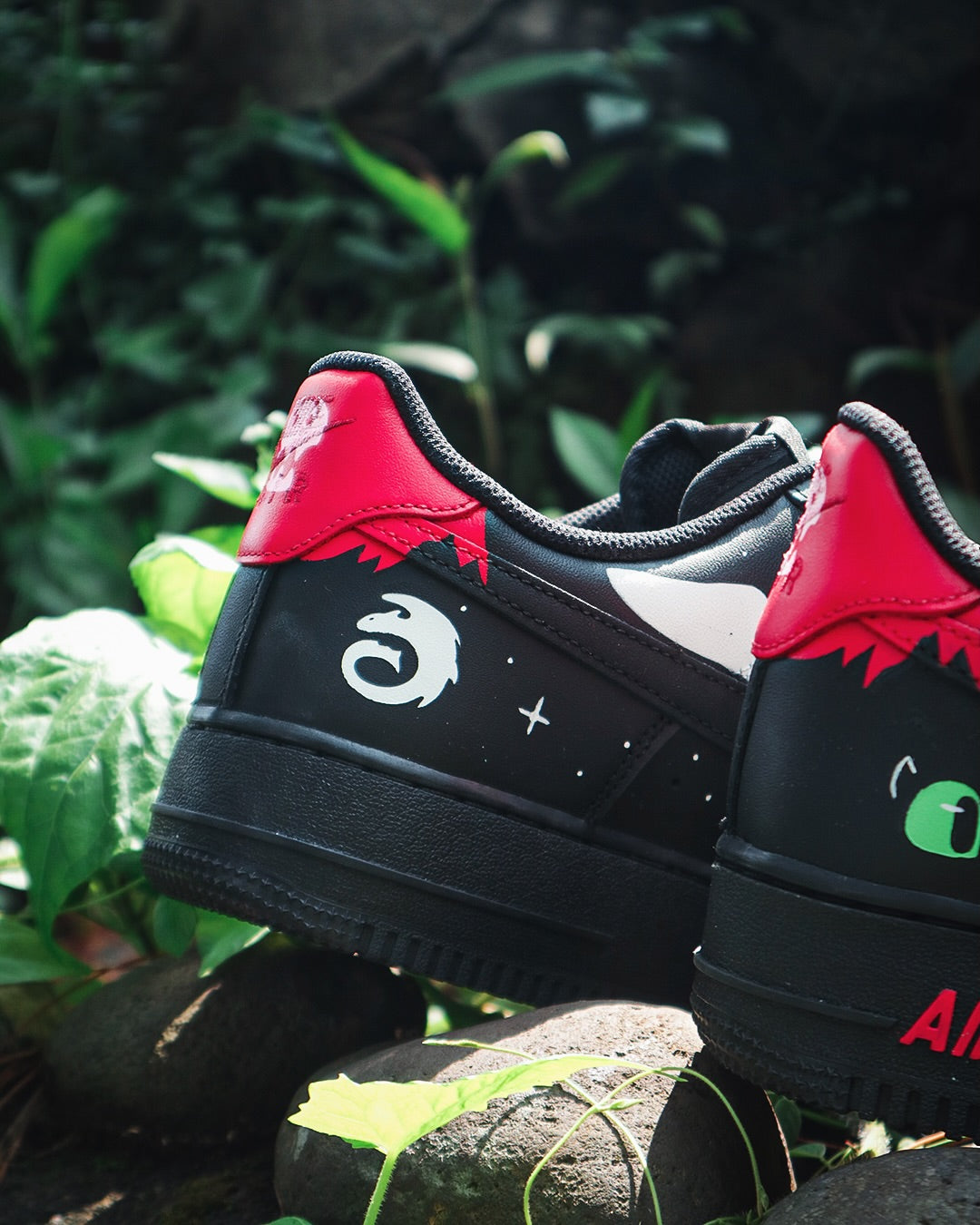 [Custom Toothless] Air Force 1 Skateboarding Shoes Unisex Black