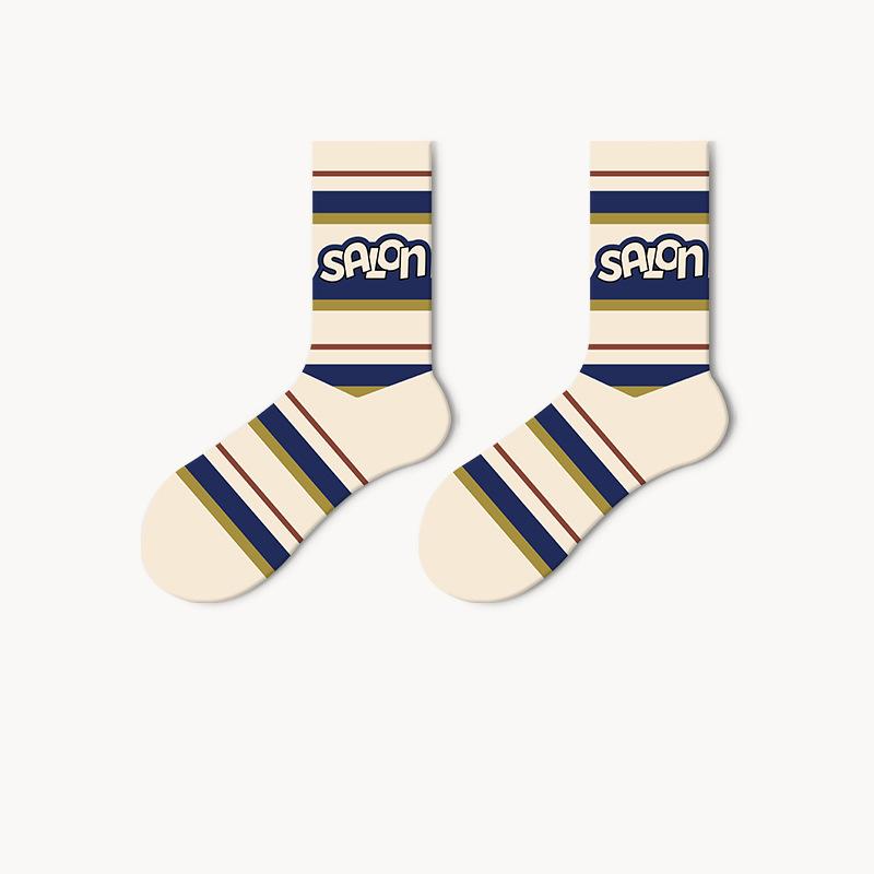 A Cup Of American - Non-Slip Retro Sweat Socks, Couples Models, Men And Women With The Same, Spring And Autumn Sports Socks