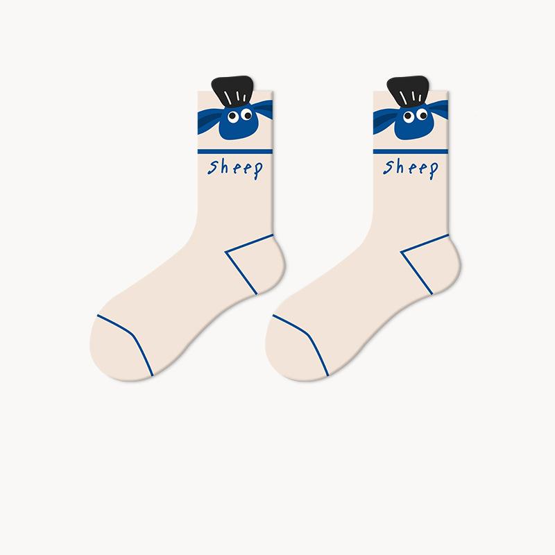 Therapeutic Cute Pet - Anti-Slip Socks, Unisex Breathable Mid-Crew Socks for Men & Women, Trendy Couple Matching Pairs, Moisture-Wicking Casual Wear 5 Pairs  (Spring/Fall)