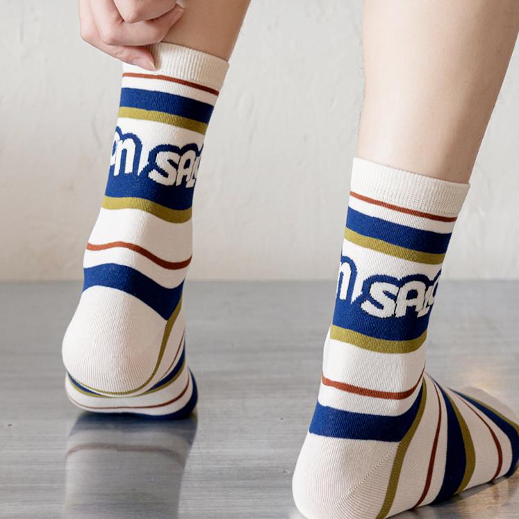 A Cup Of American - Non-Slip Retro Sweat Socks, Couples Models, Men And Women With The Same, Spring And Autumn Sports Socks