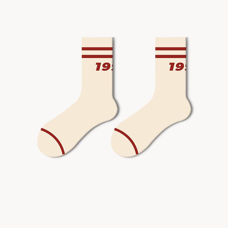 A Cup Of American - Non-Slip Retro Sweat Socks, Couples Models, Men And Women With The Same, Spring And Autumn Sports Socks