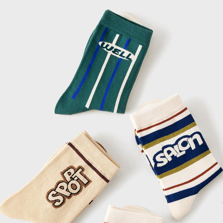 A Cup Of American - Non-Slip Retro Sweat Socks, Couples Models, Men And Women With The Same, Spring And Autumn Sports Socks