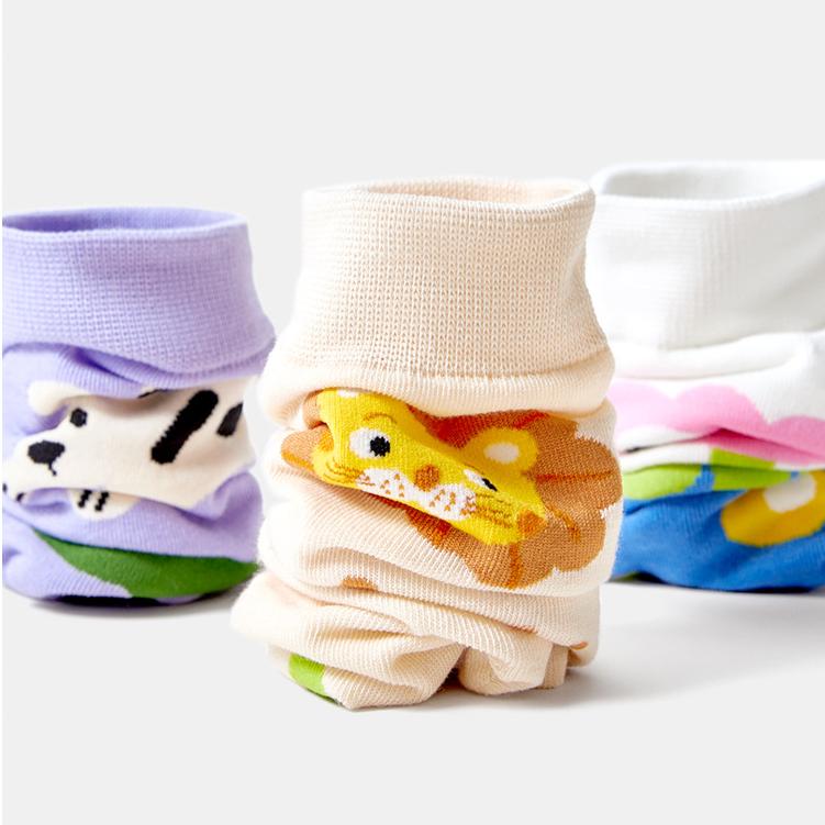 Cotton Socks Women Spring Middle Tube Socks Cute Cartoon Spring And Autumn Ladies Long Socks 5 Pairs( Size 35-42)