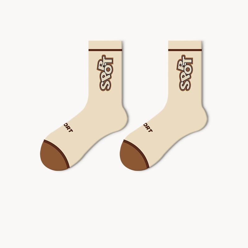 A Cup Of American - Non-Slip Retro Sweat Socks, Couples Models, Men And Women With The Same, Spring And Autumn Sports Socks