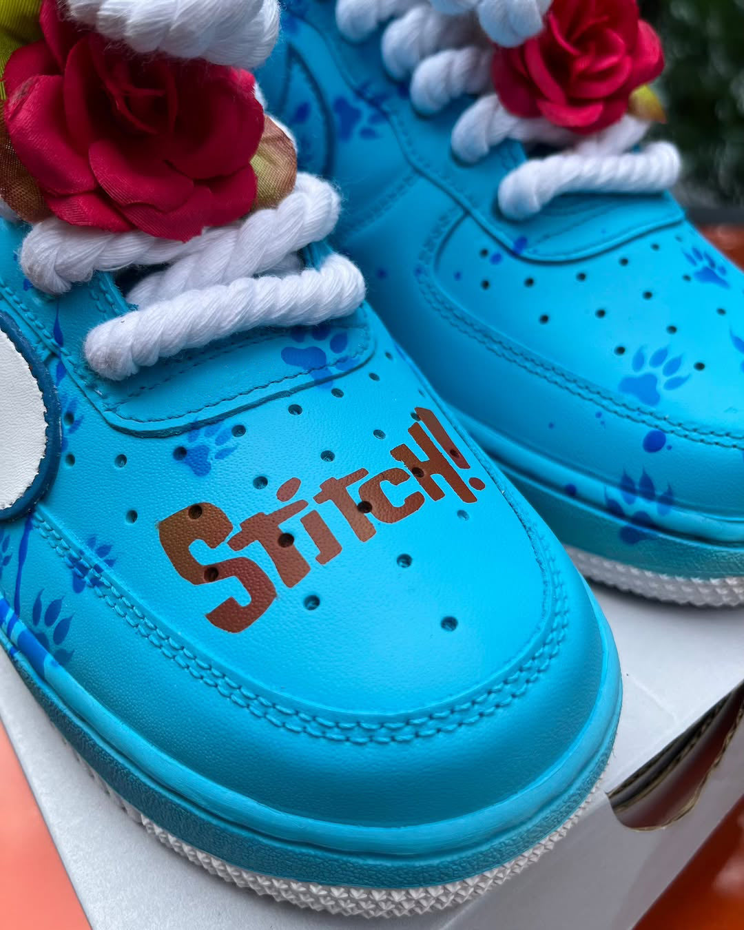 [Customized Stitch] Air Force 1 Low-top Shoes Hand-drawn Unisex Blue