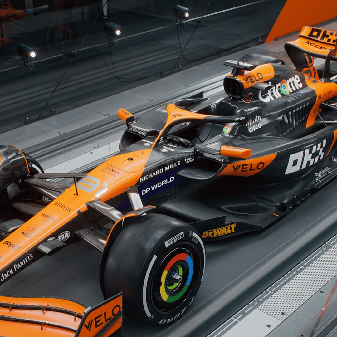 [Customized F1Racing - MCL38] Air Force 1 Shoes Unisex Black/Orange