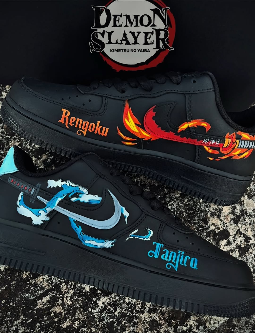 [Customized Kimetsu no Yaiba - Rengoku & Tanjiro] Air Force 1 Anime Shoes Unisex