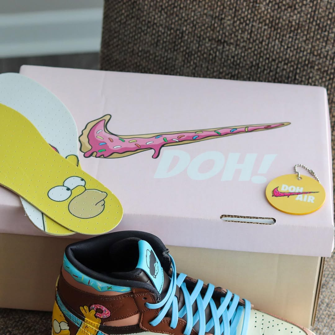 [Custom Simpson: Ice Cream] Air Jordan 1 High Top Unisex Skateboarding Shoes