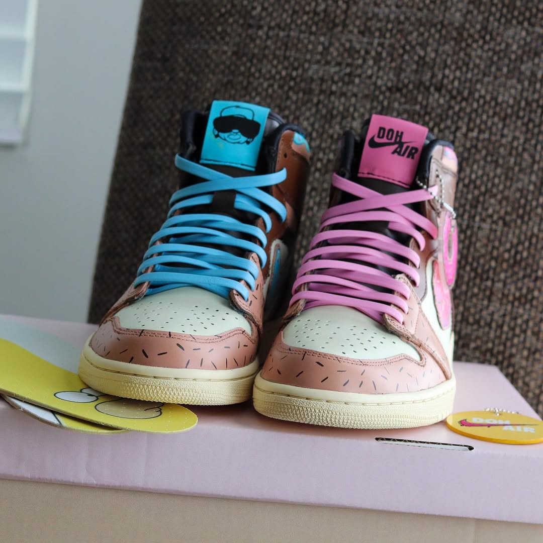 [Custom Simpson: Ice Cream] Air Jordan 1 High Top Unisex Skateboarding Shoes