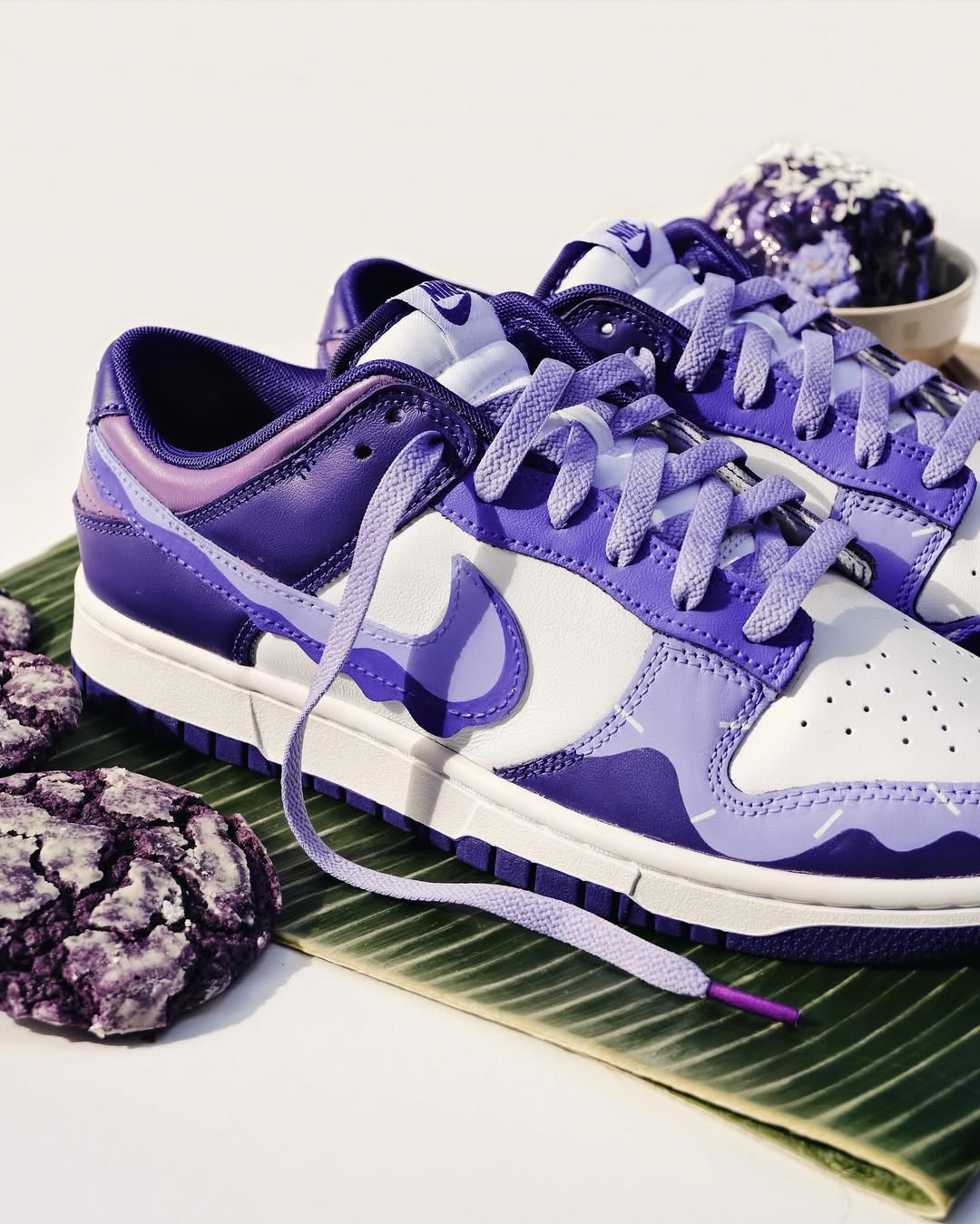 [Customized Blueberry Ice Cream] Dunk Low-top Shoes Unisex Purple