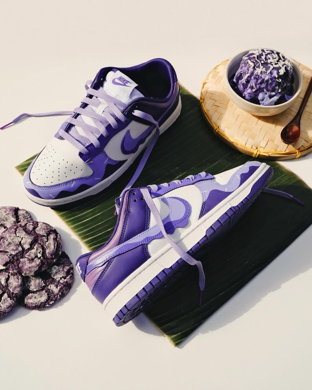 [Customized Blueberry Ice Cream] Dunk Low-top Shoes Unisex Purple