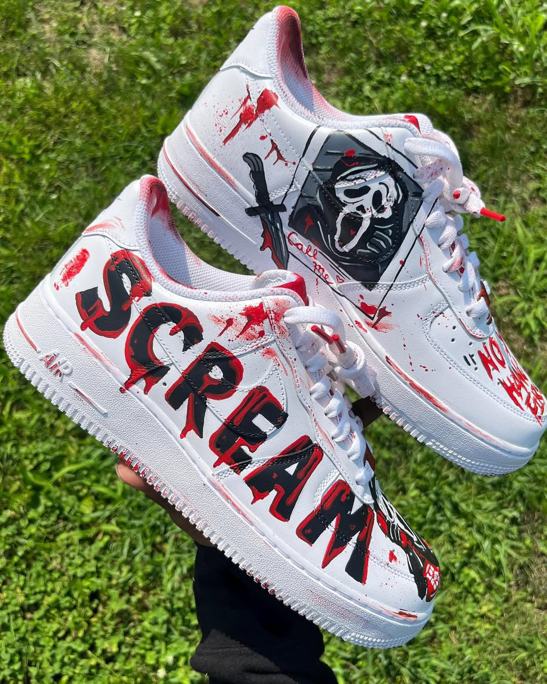 [Custom Scary Movie Graffiti] Air Force 1 Skateboarding Shoes Unisex Low-top