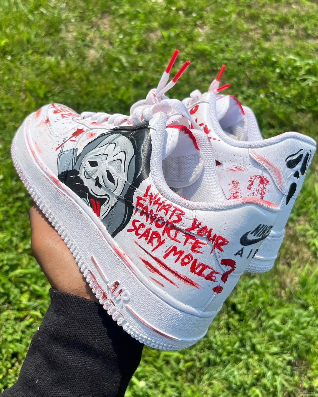 [Custom Scary Movie Graffiti] Air Force 1 Skateboarding Shoes Unisex Low-top