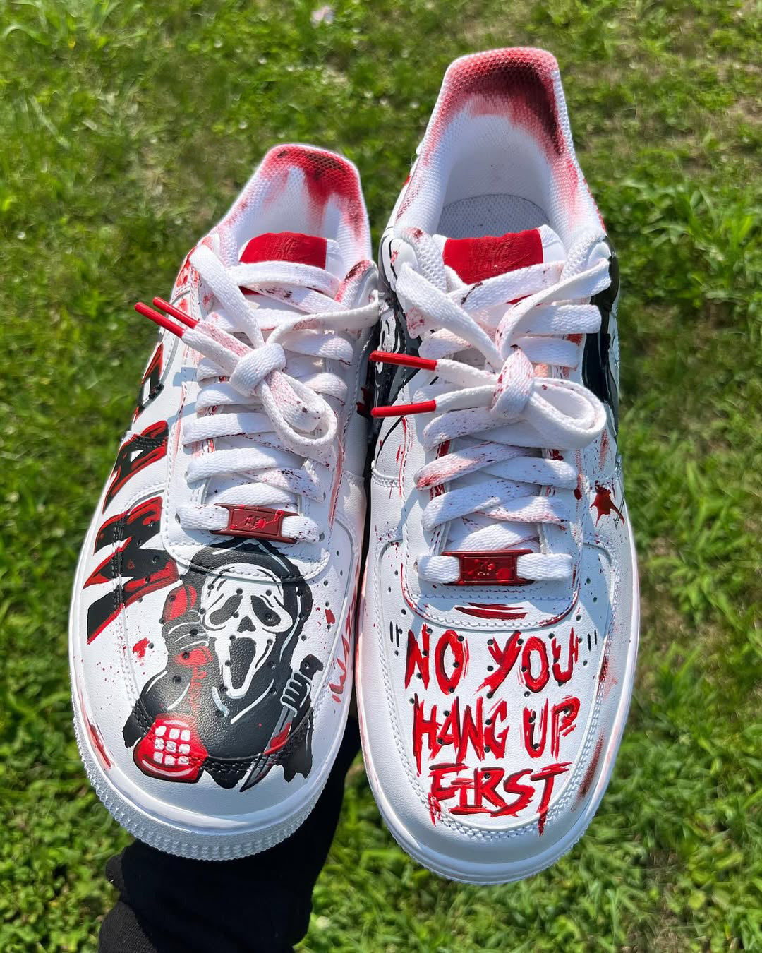 [Custom Scary Movie Graffiti] Air Force 1 Skateboarding Shoes Unisex Low-top
