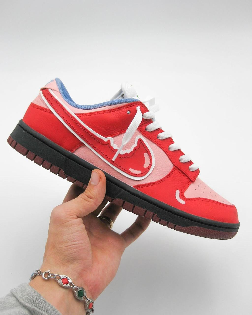 [Custom Mr.Crab] Dunk Skateboarding Shoes Unisex Low-top Red