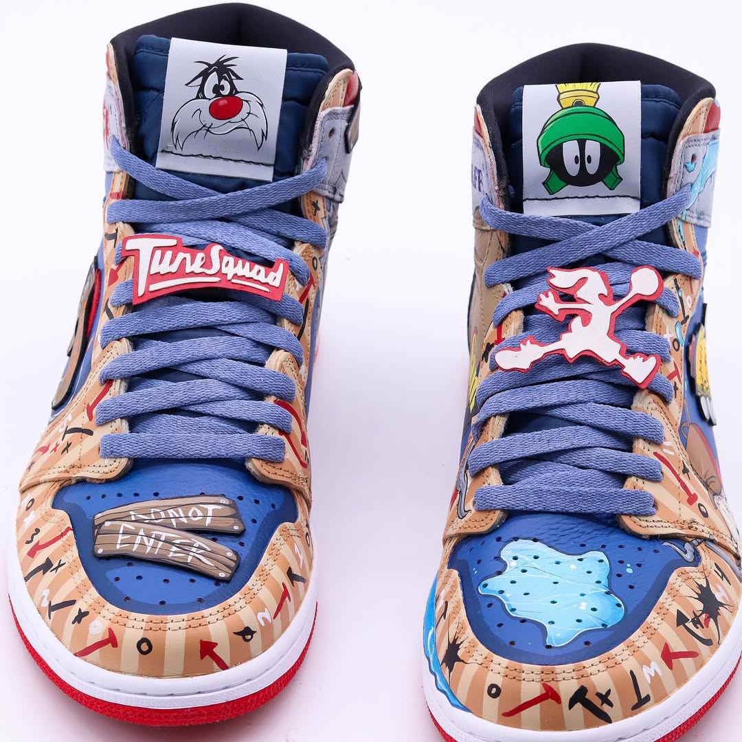 [Custom TuneSquad] Air Jordan 1 High Top Unisex Skateboarding Shoes
