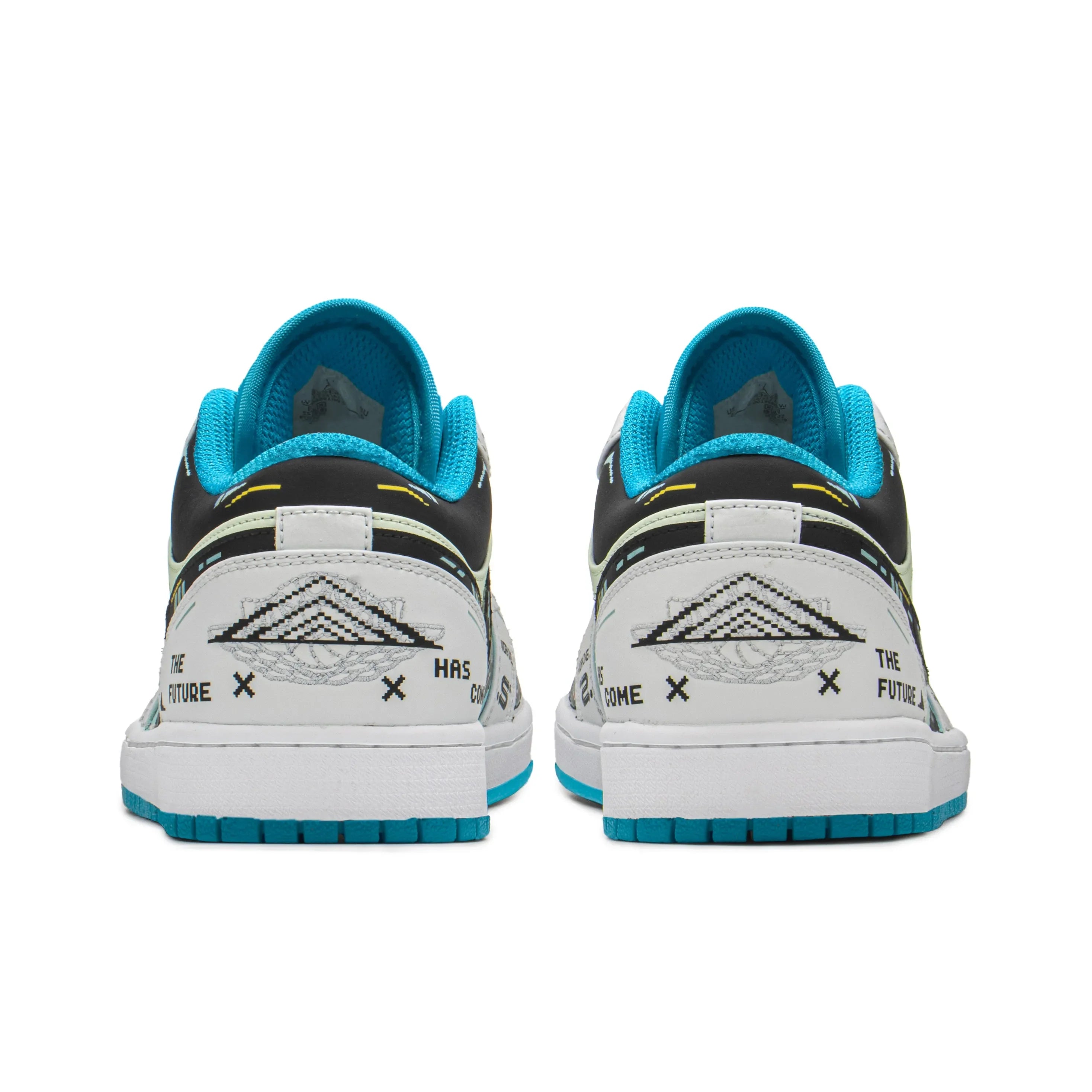 [Custom Cyber Mint Candy] Air Jordan 1 Low Unisex White/Blue/Green