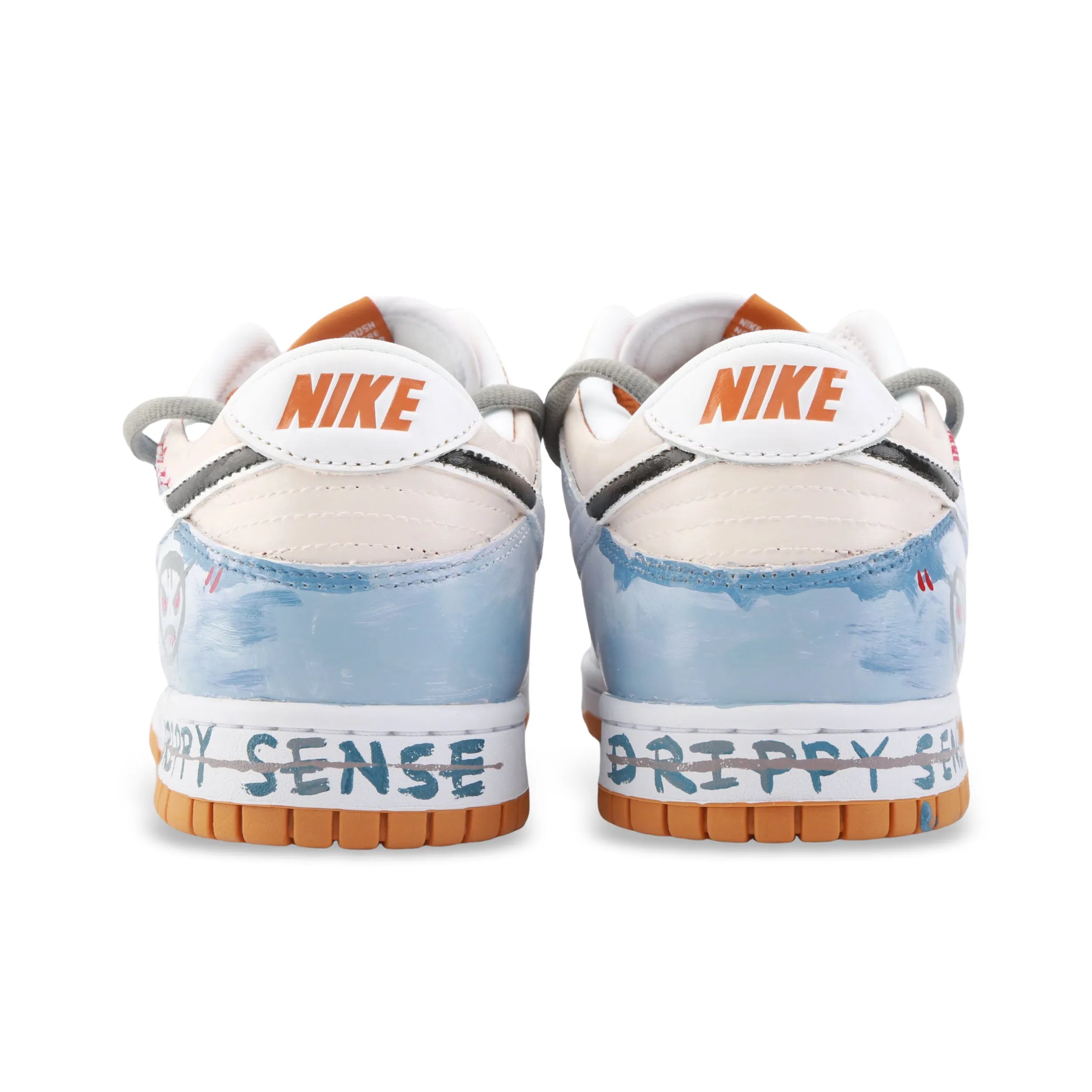 [Custom Drippy Sense] Dunk Low Skateboard Shoes Unisex Orange/Blue
