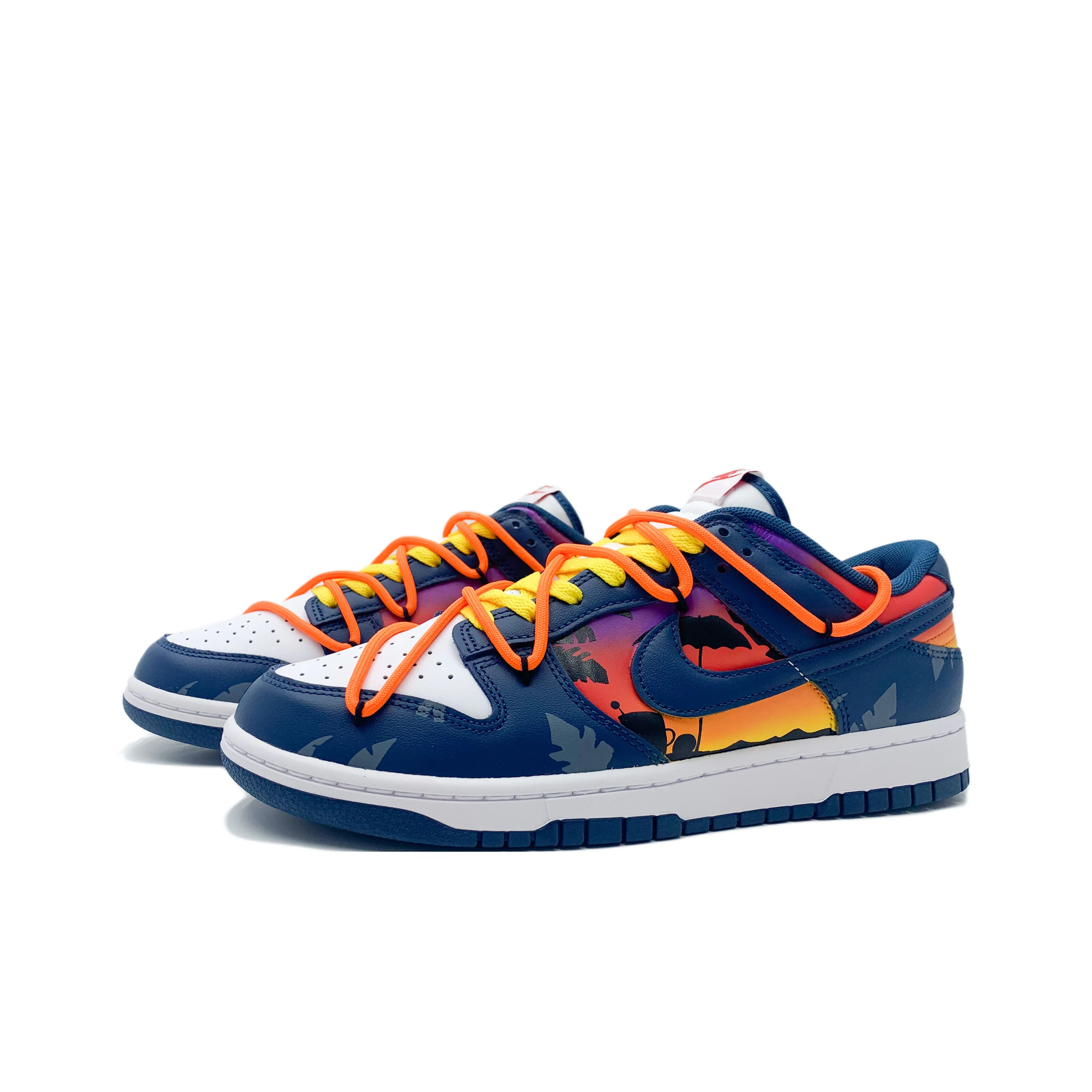 [Custom West Coast] Dunk Skateboarding Shoes Unisex Low-top Blue/Faded Color