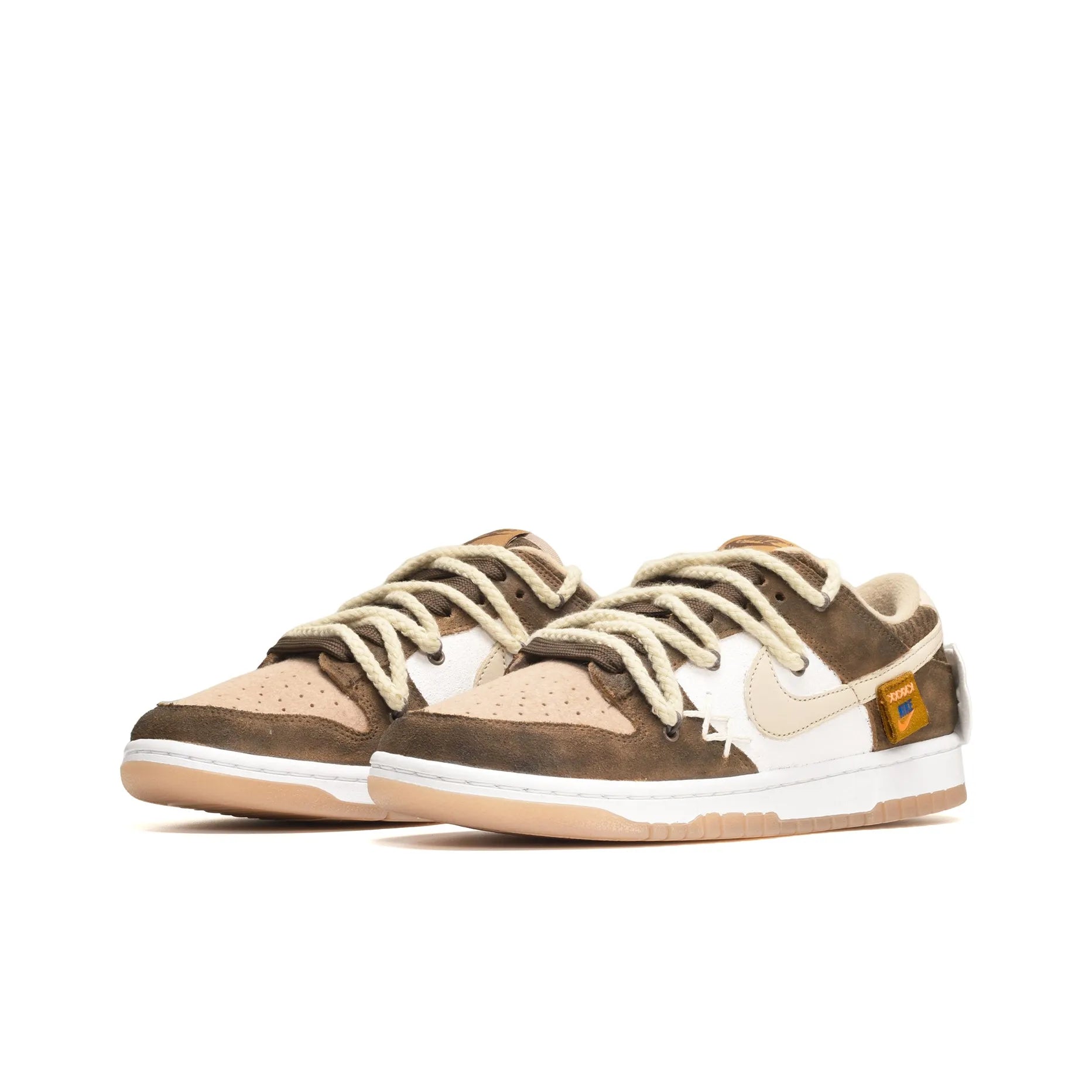 [Custom Bear Cub] Dunk Skateboarding Shoes Unisex Brown/White