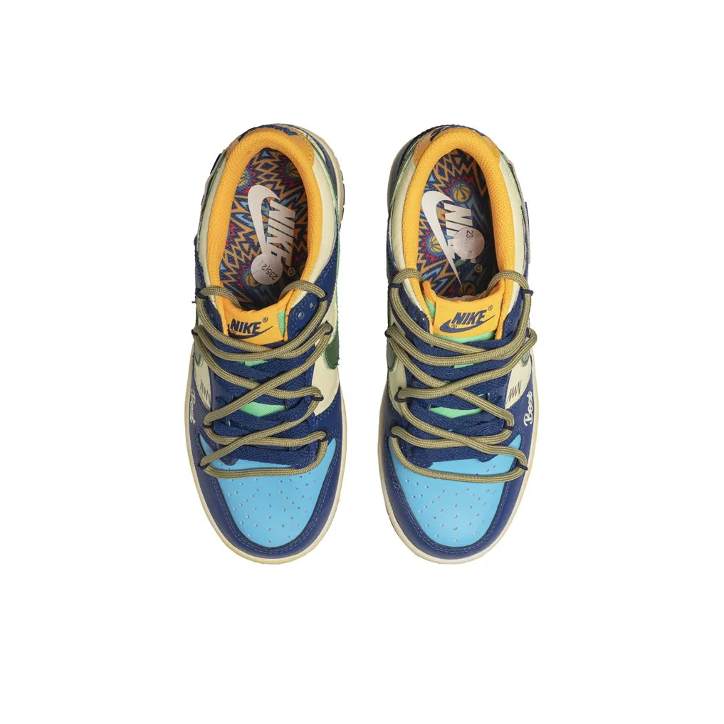 [Custom Lie Fallow] Dunk Low Skateboard Shoes Unisex Beige/Blue