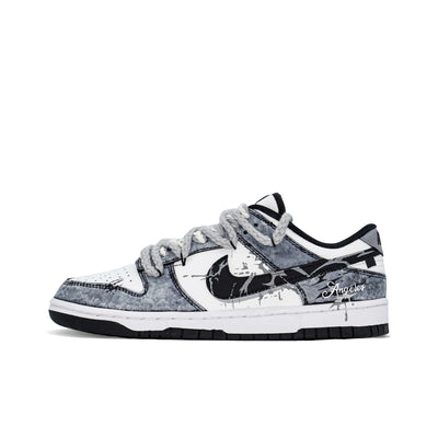 [Custom Shadow Slayer] Dunk Skateboarding Shoes Unisex Gothic Style Gray