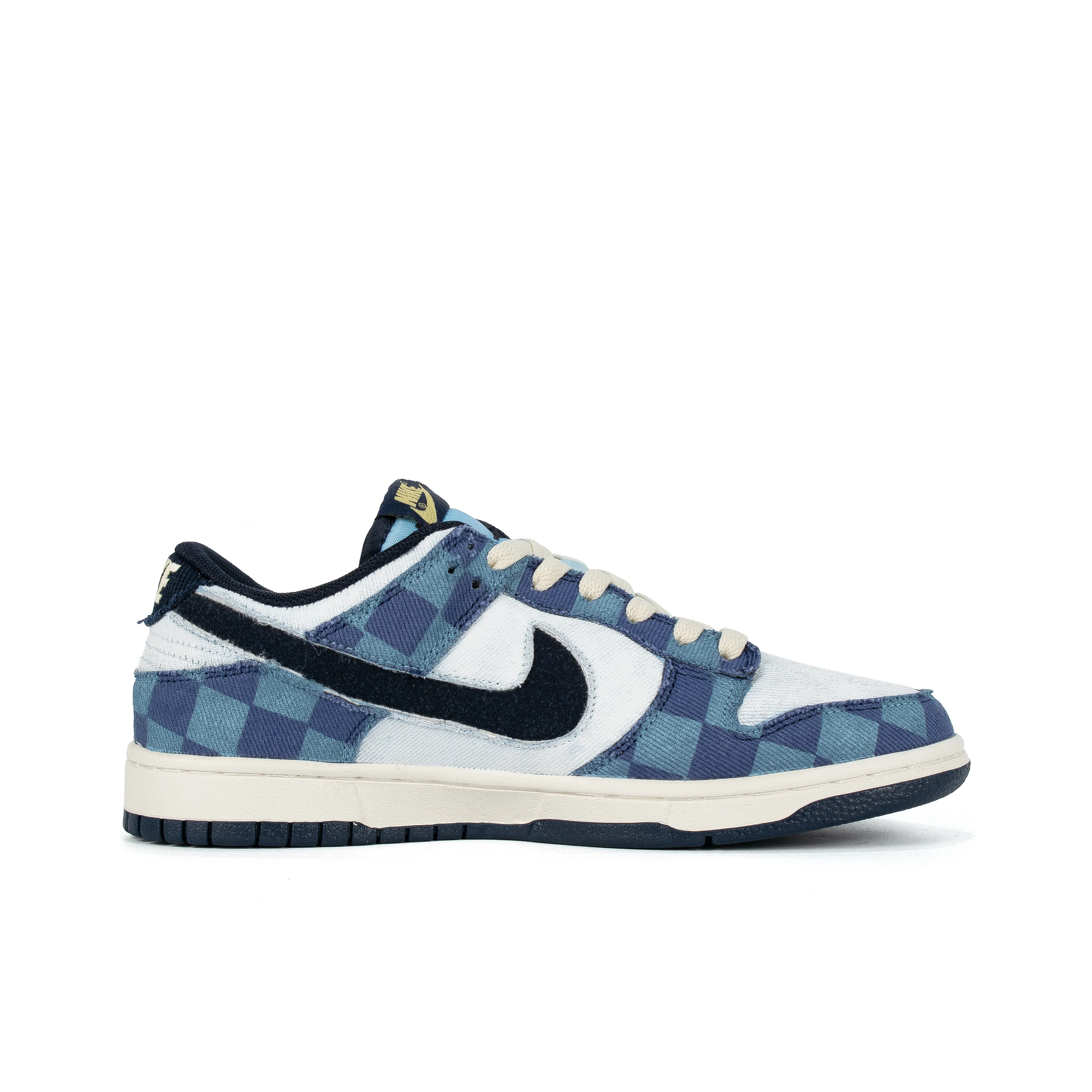 [Custom Deconstructed Check, Vintage Grid] Dunk Low Skateboarding Shoes Unisex Denim Style