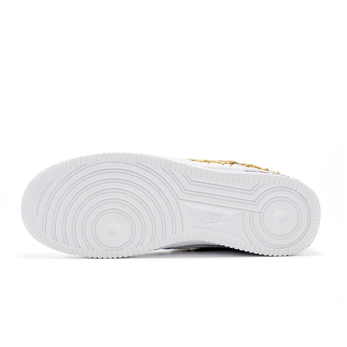 [Customized Floating Dreams, Shading, Water Lilies] Air Force 1 Shoes Unisex White/Brown