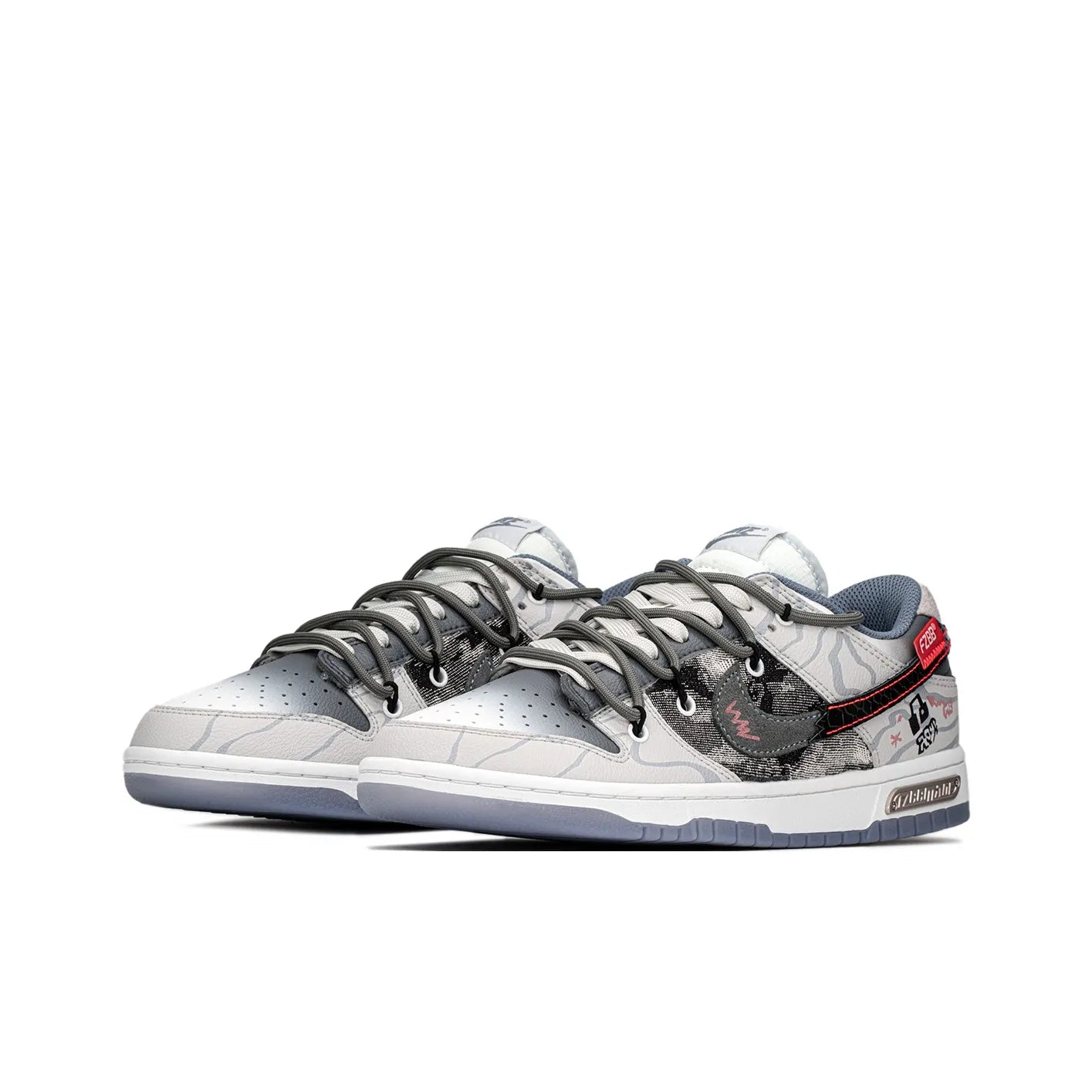 [Custom Country Music] Dunk Skateboarding Shoes Unisex Gray/Beige