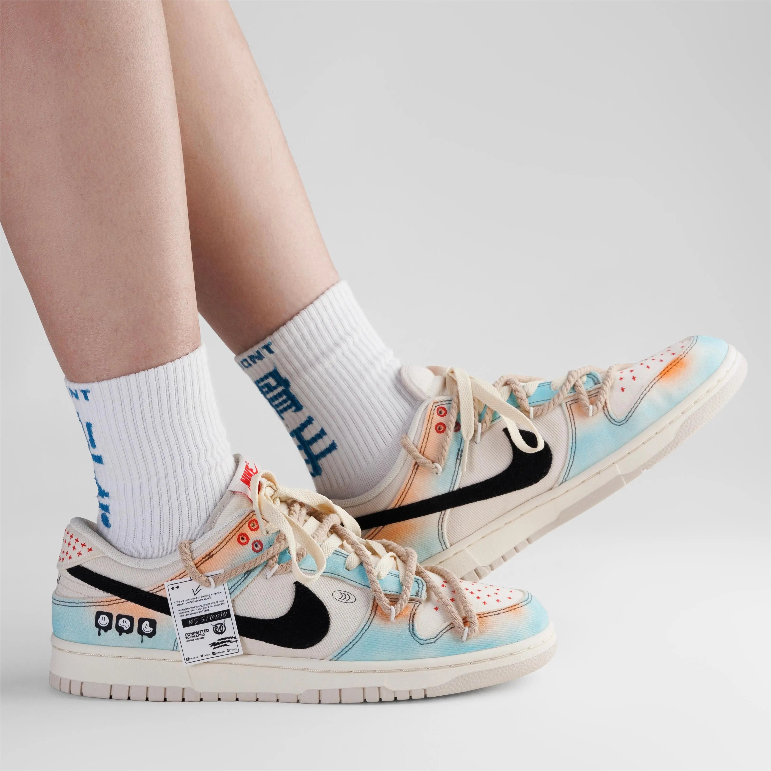 [Custom Sky City] Dunk Skateboarding Shoes Unisex Denim Style