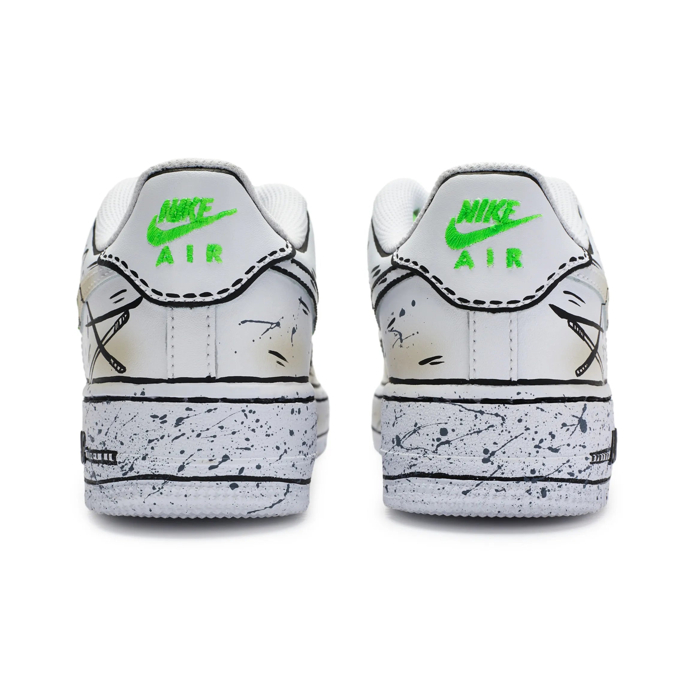 [Custom Hand-Drawn, Cartoon, Line, Ink Splash] Air Force 1 Skateboarding Shoes Unisex