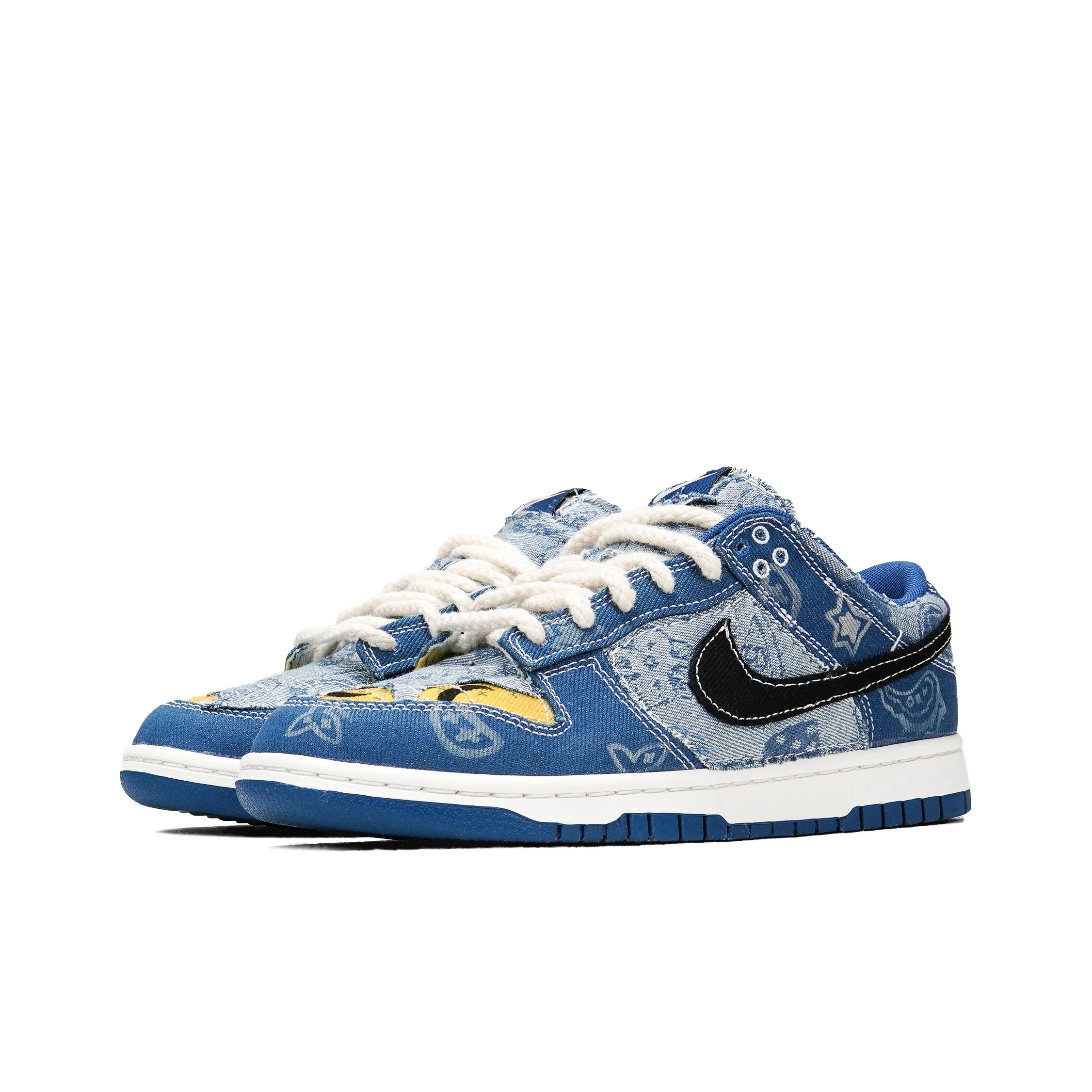 [Custom Pocket Stride] Dunk Low Skateboarding Shoes Unisex Denim Style