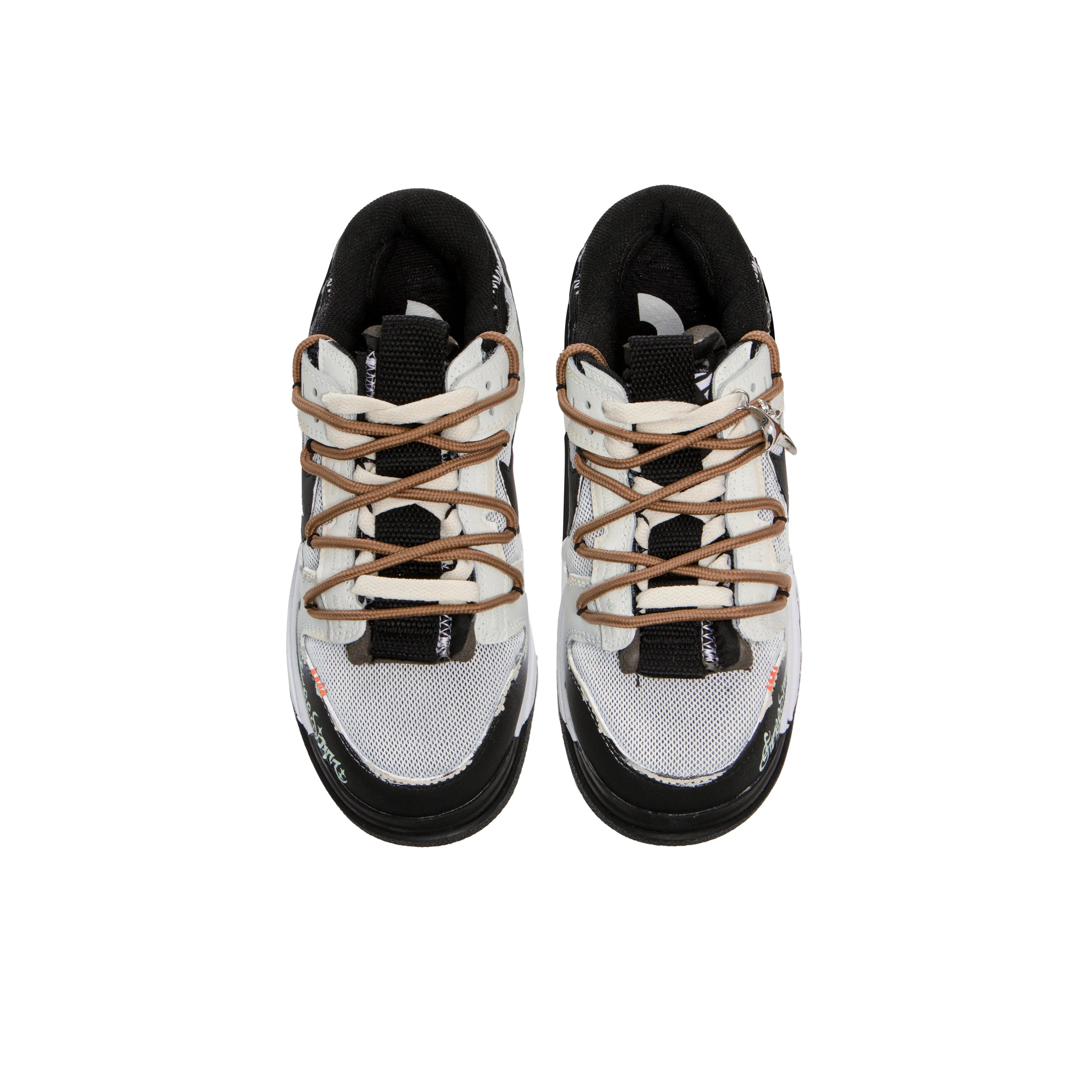 [Custom End Star] Air Dunk Jumbo Skateboard Shoes Unisex Gradient Graffiti Black/White