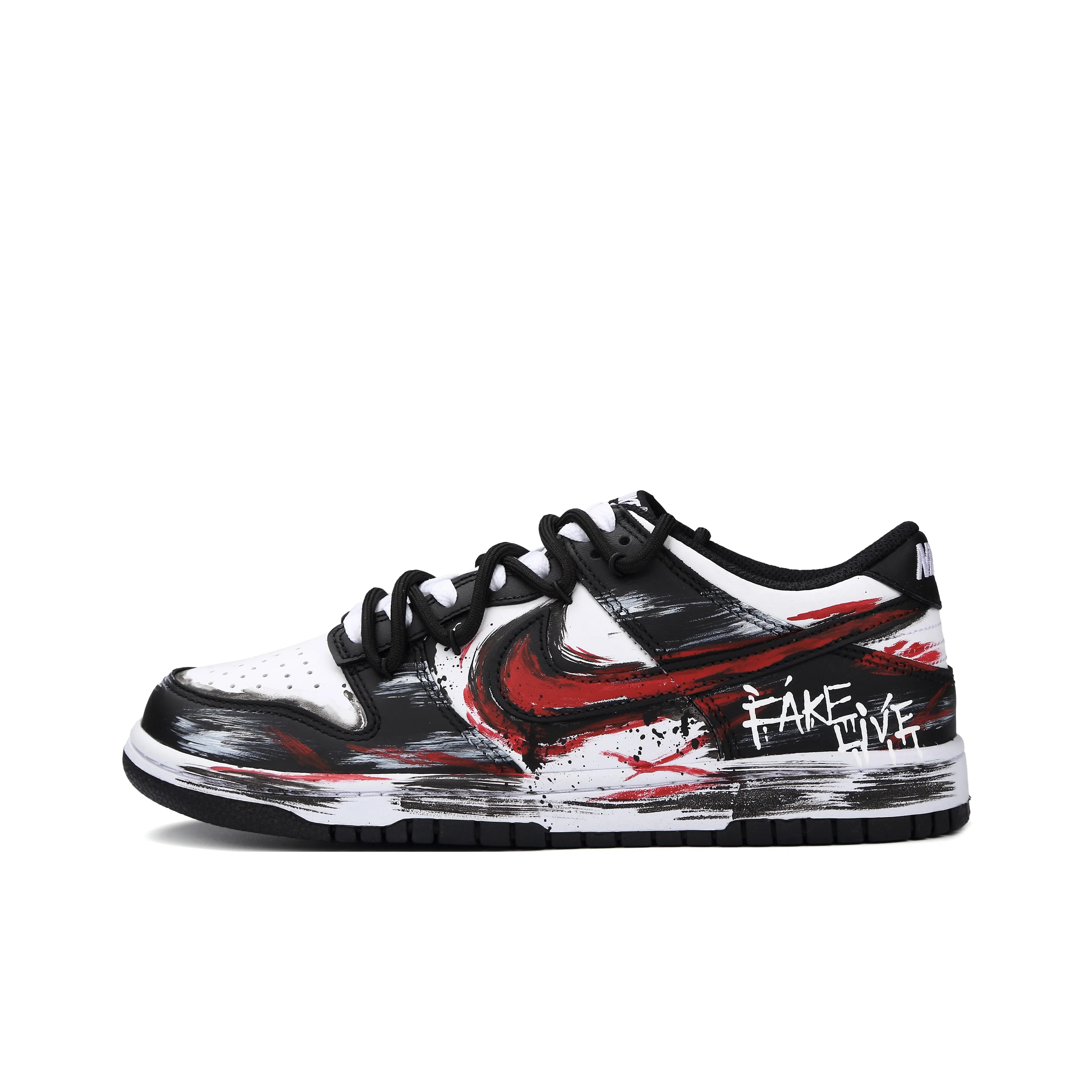 [Custom Nightmare Spell] Dunk Skateboarding Shoes Unisex Black/Red Graffiti