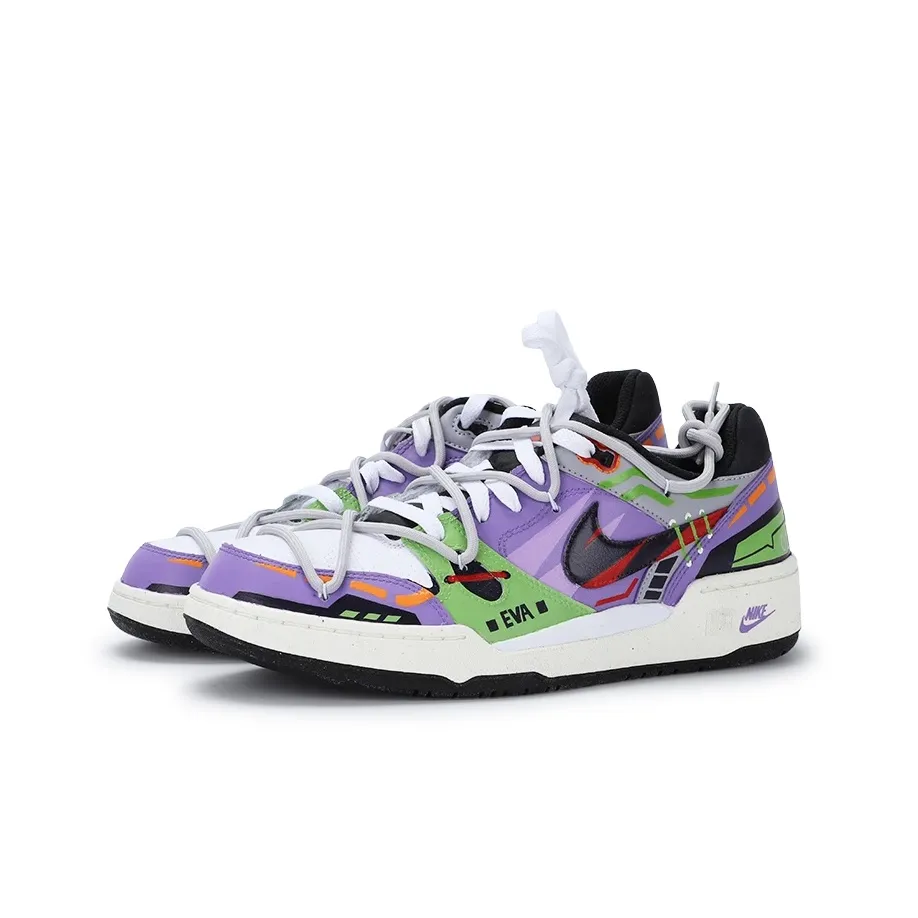 [Custom Evangelion EVA01 ] Full Force Skateboard Shoes Unisex Purple/Green