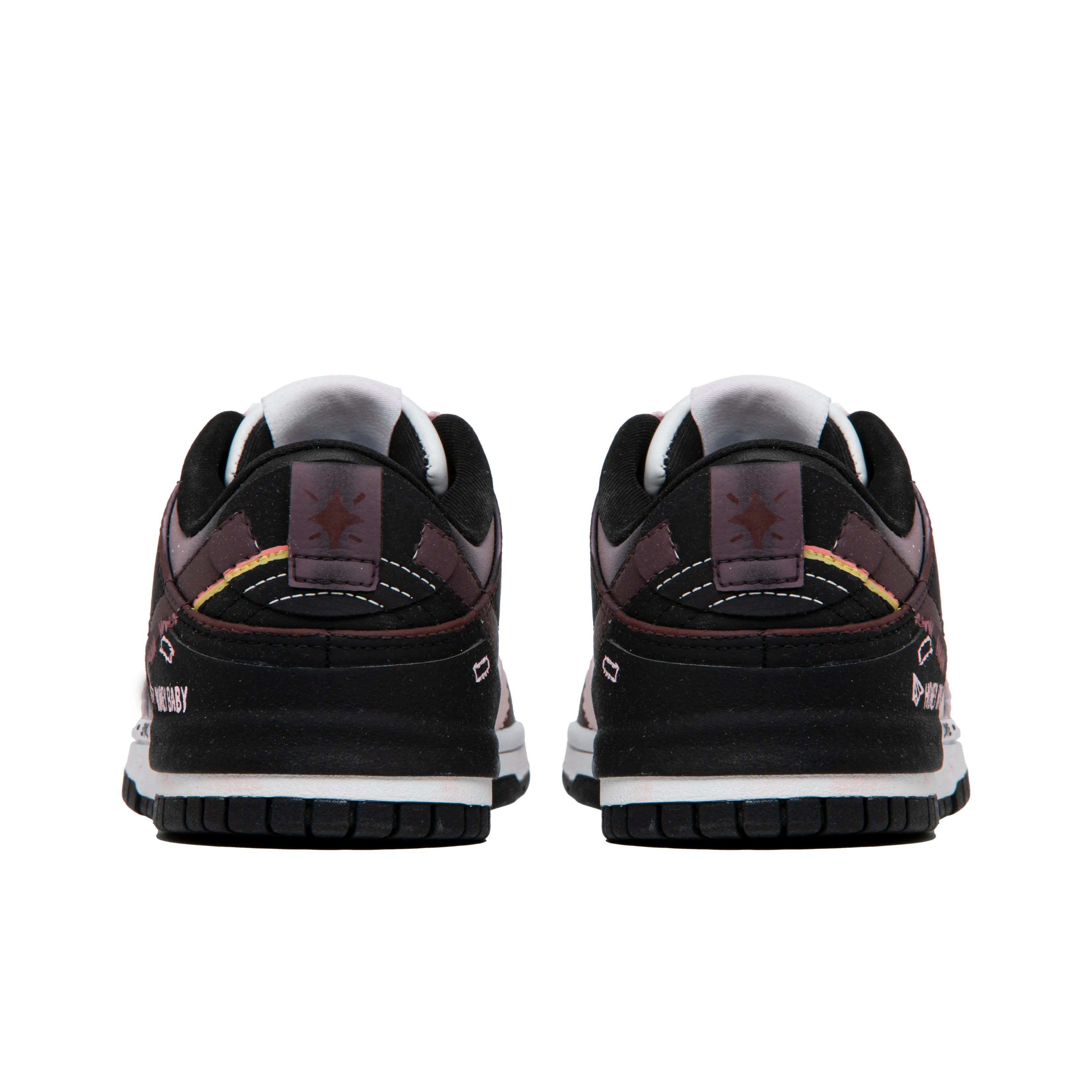 [Custom Honey Peach] Dunk Low Skateboard Shoes Unisex Black/Pink