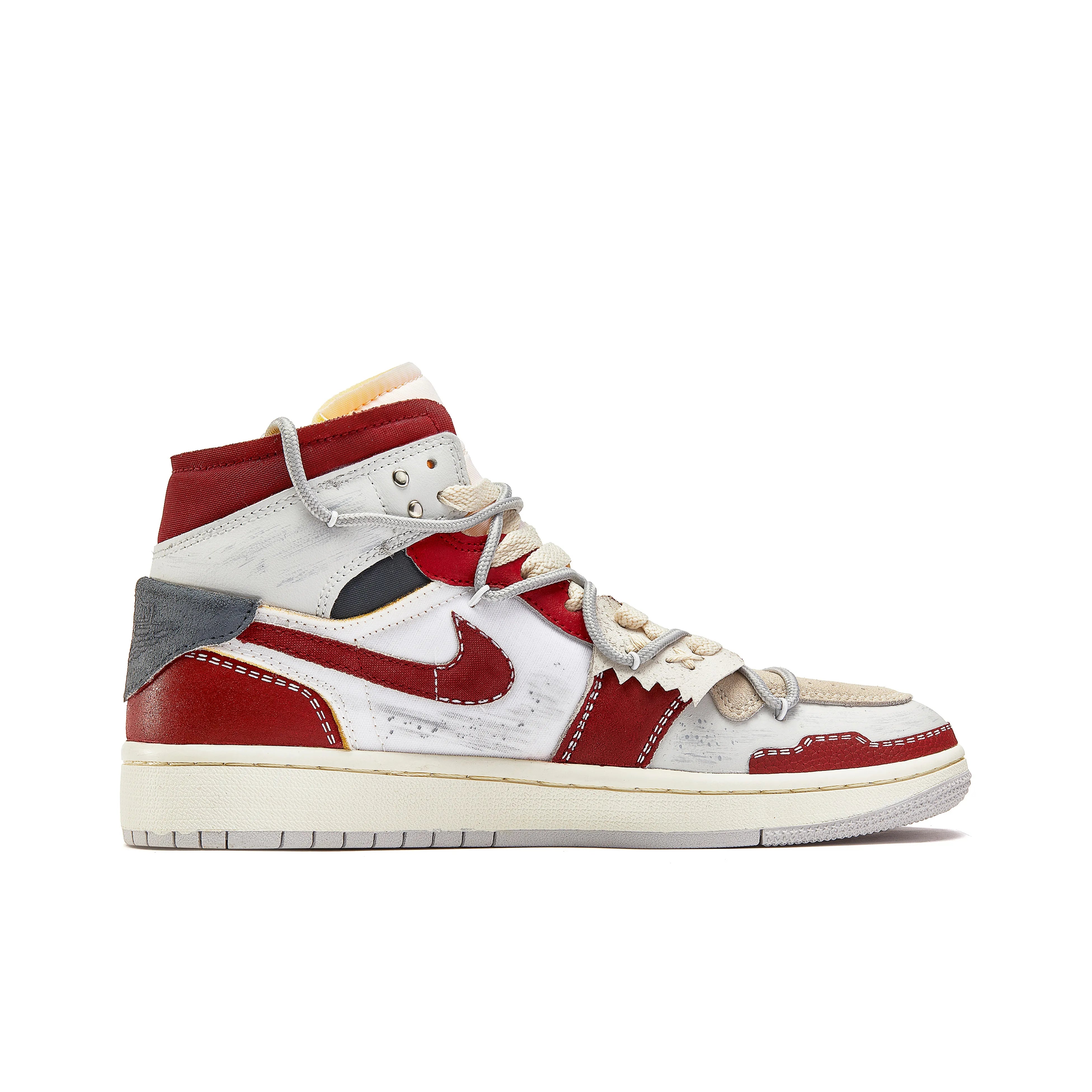 [Custom Trendy Deconstructed] Jordan Air Jordan 1 Mid Skateboarding Shoes Unisex