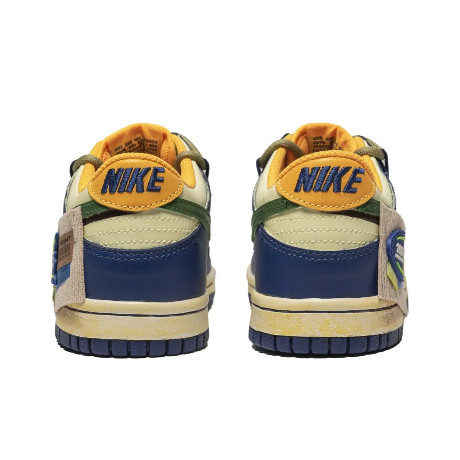 [Custom Lie Fallow] Dunk Low Skateboard Shoes Unisex Beige/Blue