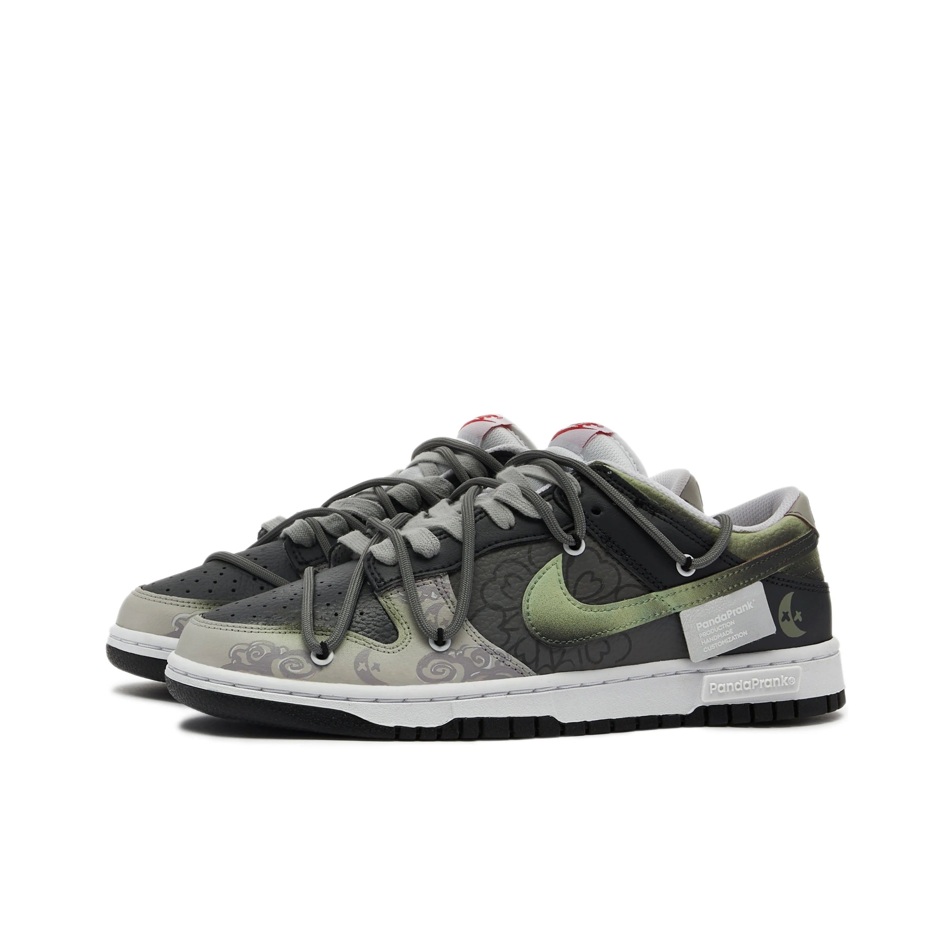 [Custom Moon] Dunk Skateboarding Shoes Unisex Gray/Green
