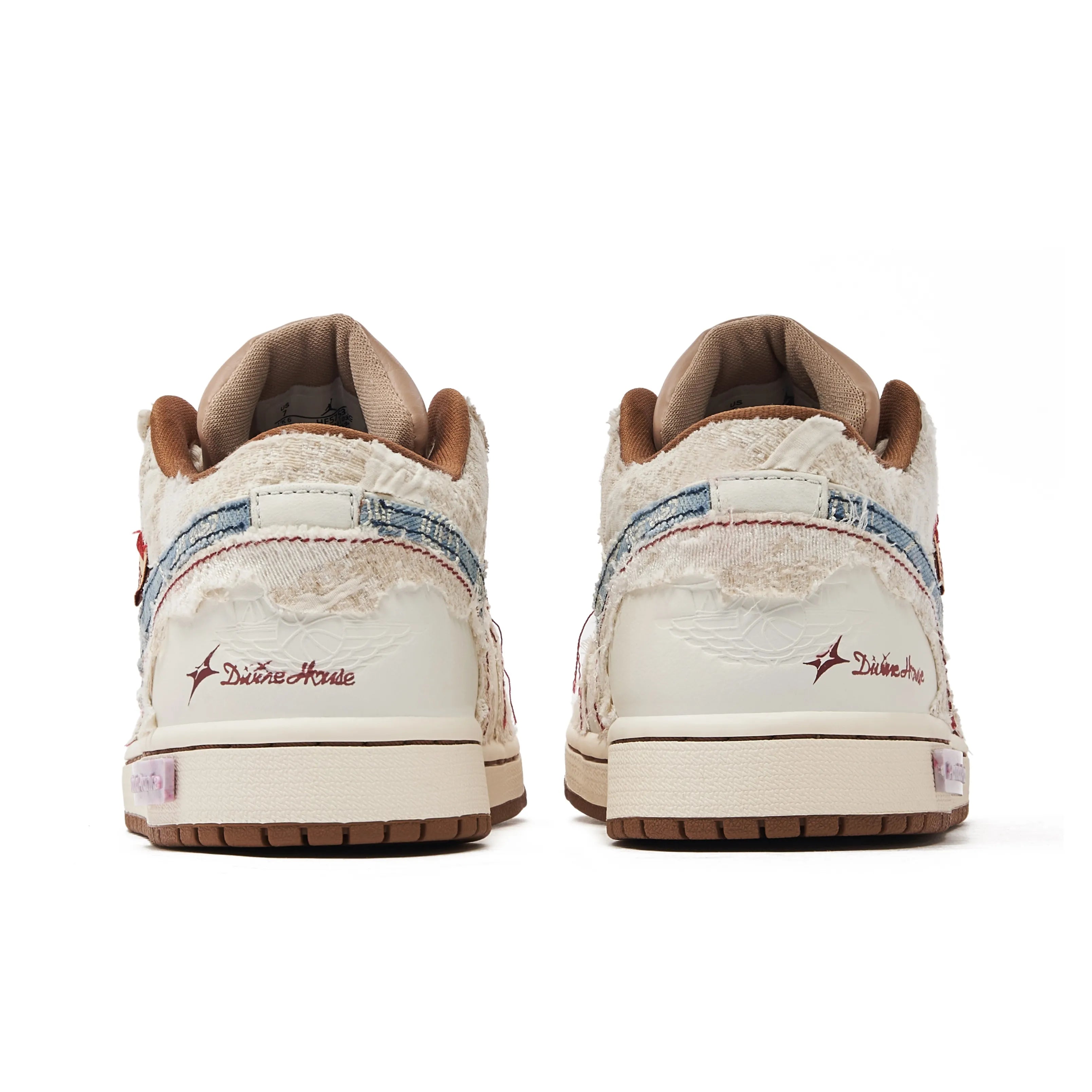[Custom Threads of Dreams] Air Jordan Low - Top Skateboarding Shoes Unisex Beige/Blue
