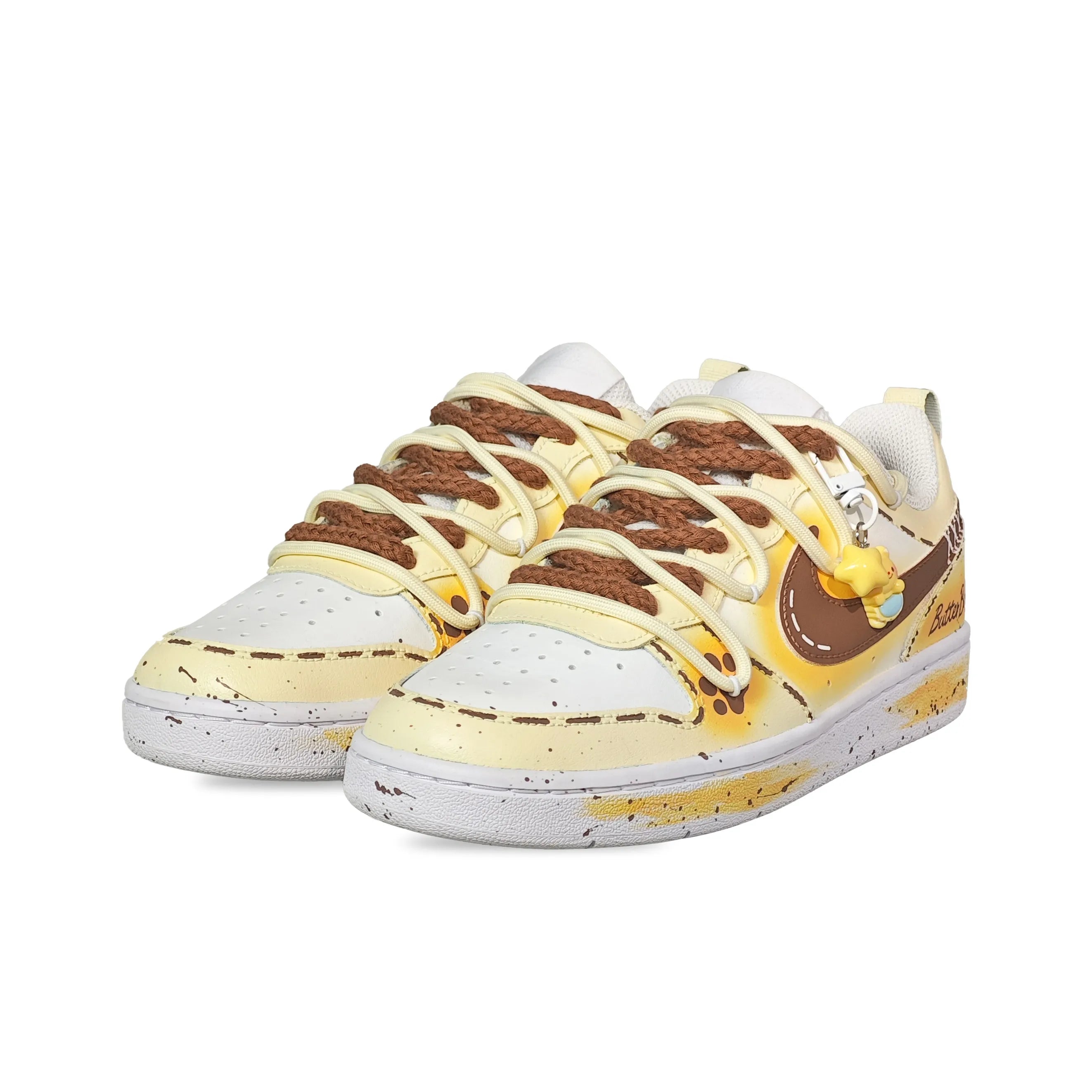 [Custom Butter Bear] Court Borough Skateboard Shoes For Children Unisex Yellow