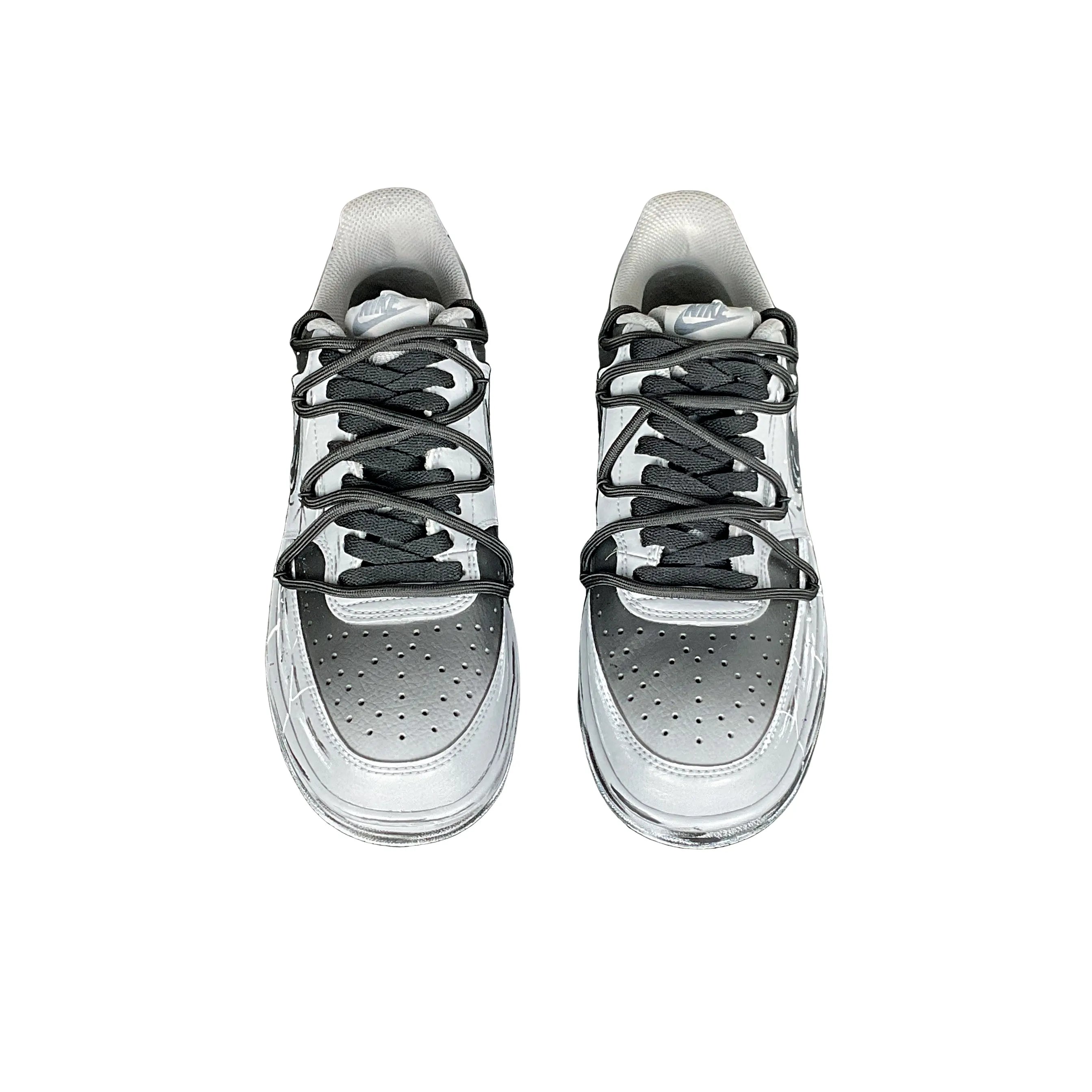 [Custom Post-Apocalyptic Wasteland ]Court Vision 1 Low Distressed Look  Skateboarding Shoes Unisex