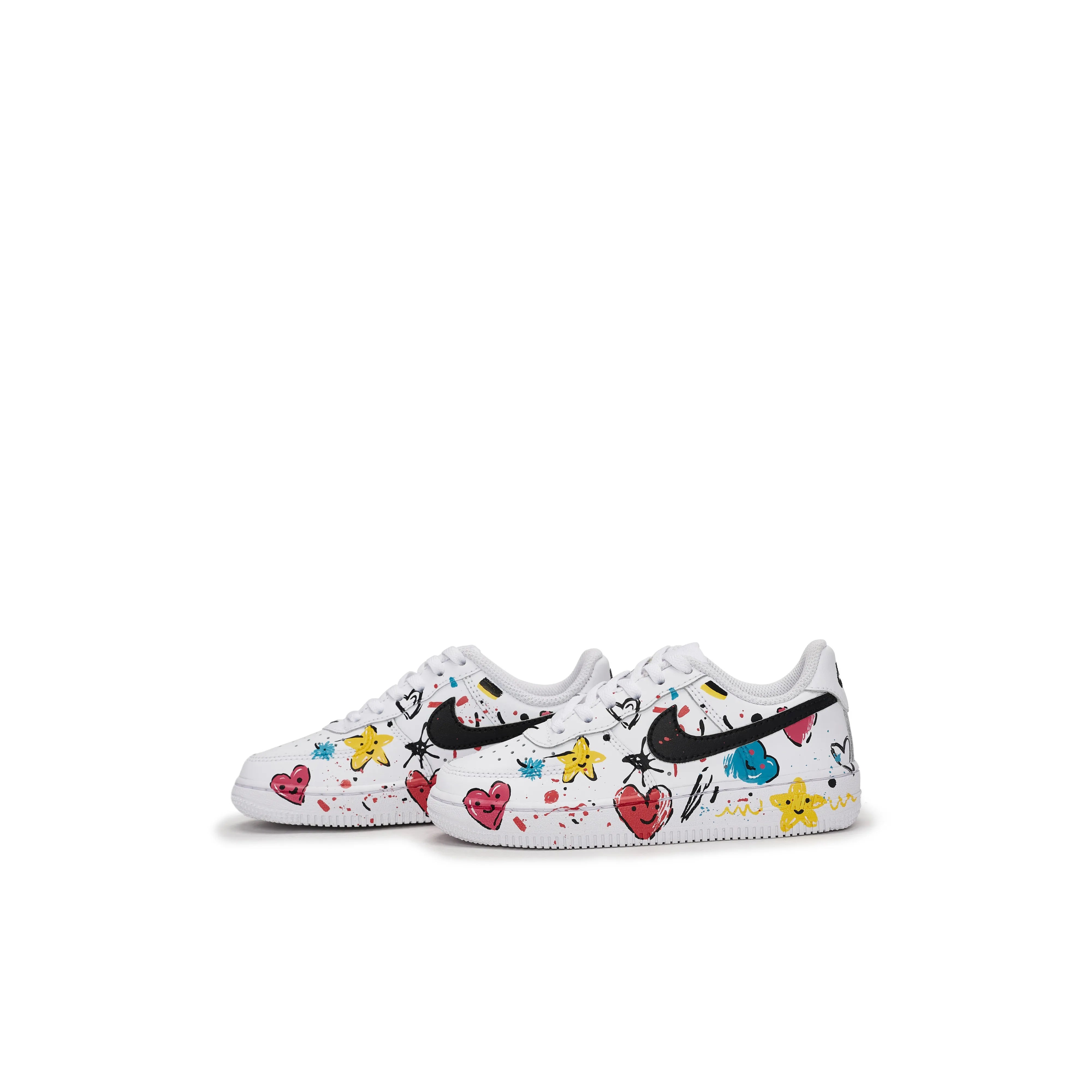 [Custom Love Bubbles] Air Force 1 Skateboard Shoes For Children Unisex