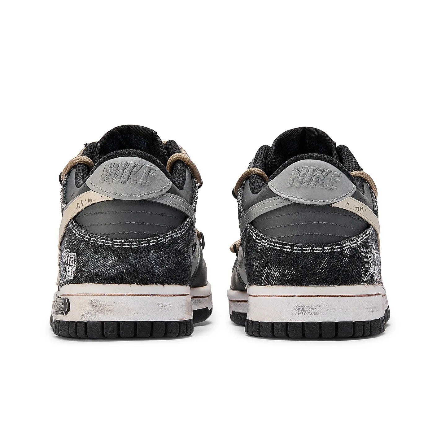[Custom Earthfall] Dunk Low Skateboarding Shoes Unisex Gray/Black