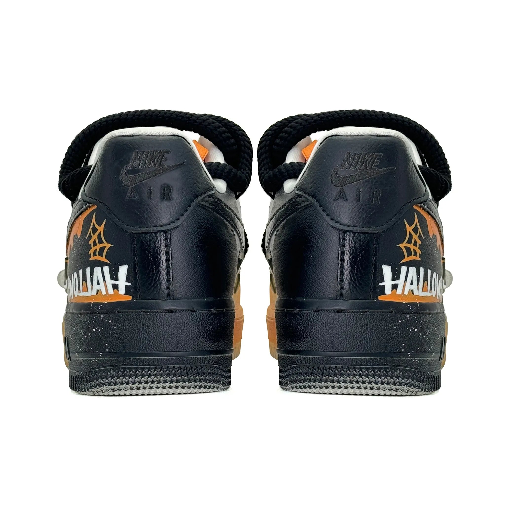[Custom Spiderweb Mist] Air Force 1 Low Skateboarding Shoes Unisex Black/Orange